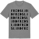 Mid Heather Gray t-shirt med Fredslund ordlek t-shirt