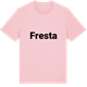Pink Cotton t-shirt med Fresta fetstil t-shirt