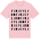 Pink Cotton t-shirt med Furubylund ordlek t-shirt