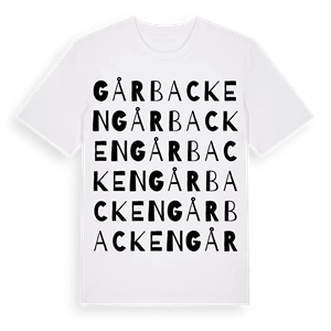 Gårbacken ordlek t-shirt – ekologisk bomull t-shirt från Pinshirt