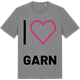 Mid Heather Gray t-shirt med Jag älskar Garn t-shirt stort tryck