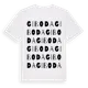 White t-shirt med Giboda ordlek t-shirt