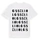 White t-shirt med Gisselbol ordlek t-shirt