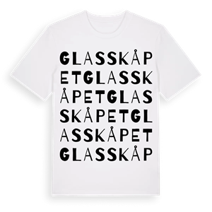 Glasskåpet ordlek t-shirt – ekologisk bomull t-shirt från Pinshirt