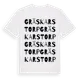 White t-shirt med Gräskarstorp ordlek t-shirt