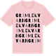 Pink Cotton t-shirt med Grimle kvarn ordlek t-shirt
