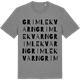 Mid Heather Gray t-shirt med Grimle kvarn ordlek t-shirt
