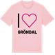 Pink Cotton t-shirt med Jag älskar Gröndal t-shirt stort tryck