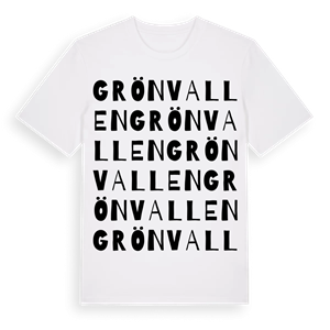 Grönvallen ordlek t-shirt – ekologisk bomull t-shirt från Pinshirt