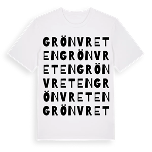 Grönvreten ordlek t-shirt – ekologisk bomull t-shirt från Pinshirt