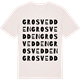 Vintage White t-shirt med Grosvedden ordlek t-shirt