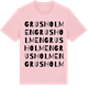 Pink Cotton t-shirt med Grusholmen ordlek t-shirt