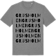 Mid Heather Gray t-shirt med Grusholmen ordlek t-shirt