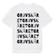 White t-shirt med Gruvskäret ordlek t-shirt