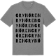 Mid Heather Gray t-shirt med Grynören ordlek t-shirt