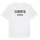 White t-shirt med Gundbyn i Sverige t-shirt