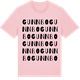 Pink Cotton t-shirt med Gunnbo ordlek t-shirt
