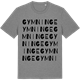 Mid Heather Gray t-shirt med Gymninge ordlek t-shirt