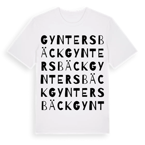 Gyntersbäck ordlek t-shirt – ekologisk bomull t-shirt från Pinshirt