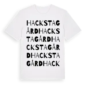 Hacksta Gård ordlek t-shirt – ekologisk bomull t-shirt från Pinshirt