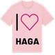 Pink Cotton t-shirt med Jag älskar Haga t-shirt stort tryck