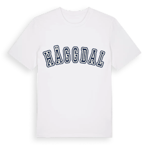Häggdal college t-shirt – ekologisk bomull t-shirt från Pinshirt