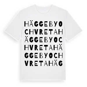 Häggeby och Vreta ordlek t-shirt – ekologisk bomull t-shirt från Pinshirt