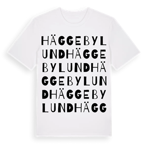 Häggebylund ordlek t-shirt – ekologisk bomull t-shirt från Pinshirt