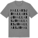 Mid Heather Gray t-shirt med Hallarsjö ordlek t-shirt