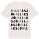 Vintage White t-shirt med Hallarsjö ordlek t-shirt