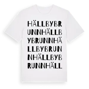 Hällby Brunn ordlek t-shirt – ekologisk bomull t-shirt från Pinshirt