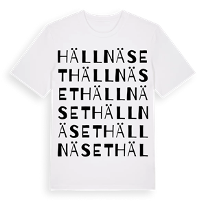 Hällnäset ordlek t-shirt – ekologisk bomull t-shirt från Pinshirt