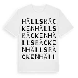 Hällsbäcken ordlek t-shirt – ekologisk bomull t-shirt från Pinshirt