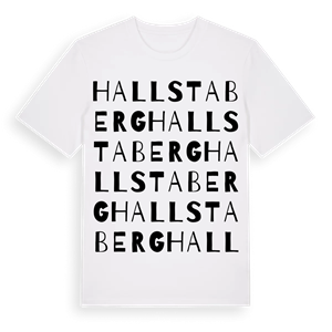 Hallstaberg ordlek t-shirt – ekologisk bomull t-shirt från Pinshirt