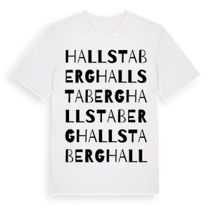 Hallstaberg ordlek t-shirt – ekologisk bomull t-shirt från Pinshirt