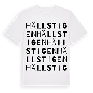 Hällstigen ordlek t-shirt – ekologisk bomull t-shirt från Pinshirt