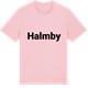 Pink Cotton t-shirt med Halmby fetstil t-shirt