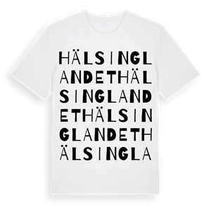 Hälsinglandet ordlek t-shirt – ekologisk bomull t-shirt från Pinshirt
