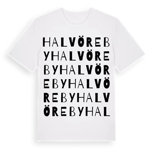Halvöreby ordlek t-shirt – ekologisk bomull t-shirt från Pinshirt
