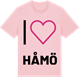 Pink Cotton t-shirt med Jag älskar Håmö t-shirt stort tryck