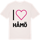 Vintage White t-shirt med Jag älskar Håmö t-shirt stort tryck