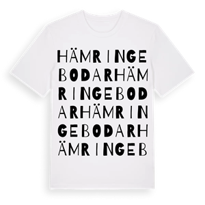 Hämringebodar ordlek t-shirt – ekologisk bomull t-shirt från Pinshirt