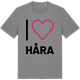 Mid Heather Gray t-shirt med Jag älskar Håra t-shirt stort tryck