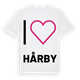 White t-shirt med Jag älskar Hårby t-shirt stort tryck