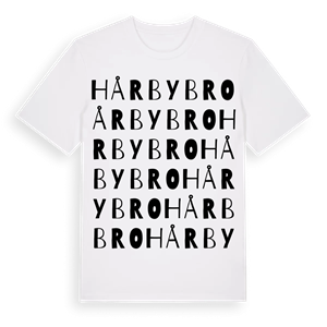 Hårby bro ordlek t-shirt – ekologisk bomull t-shirt från Pinshirt
