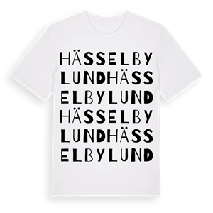 Hässelbylund ordlek t-shirt – ekologisk bomull t-shirt från Pinshirt