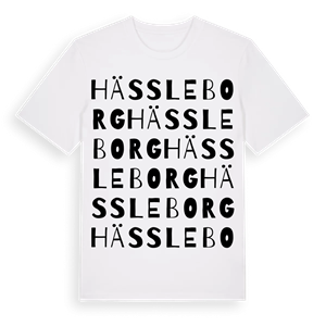 Hässleborg ordlek t-shirt – ekologisk bomull t-shirt från Pinshirt