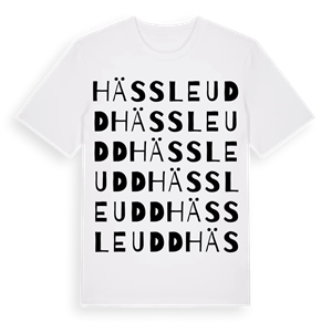 Hässleudd ordlek t-shirt – ekologisk bomull t-shirt från Pinshirt