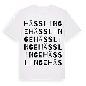 Hässlinge ordlek t-shirt – ekologisk bomull t-shirt från Pinshirt