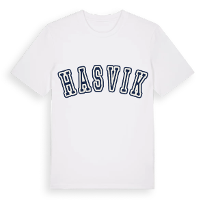 Hasvik college t-shirt – ekologisk bomull t-shirt från Pinshirt